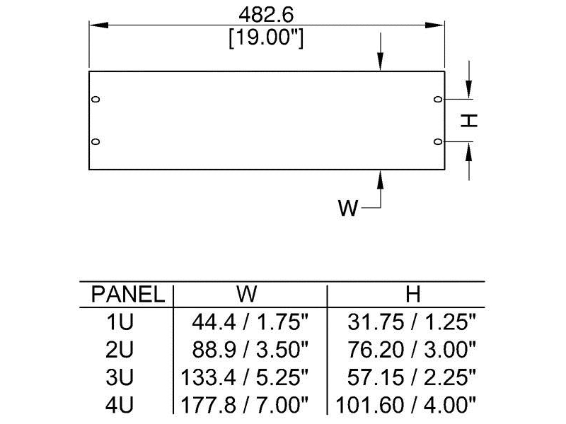PENN ELCOM R1268/1U panel rack / blank zaślepiający pełny 1U-326