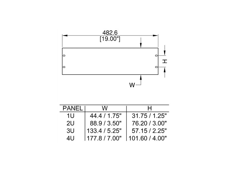 PENN ELCOM R1268/4U panel rack / blank zaślepiający pełny 4U-332