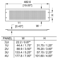 PENN ELCOM R1286/2UV panel rack / blank perforowany 2U-342